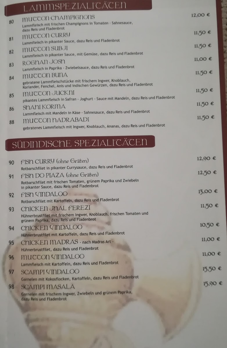 Indisches Restaurant Maharaja Photo Menu 4