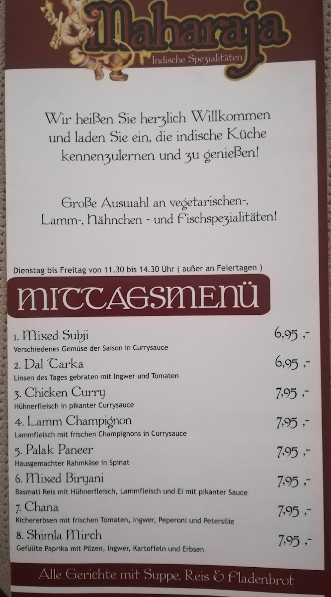 Indisches Restaurant Maharaja Photo Menu 7