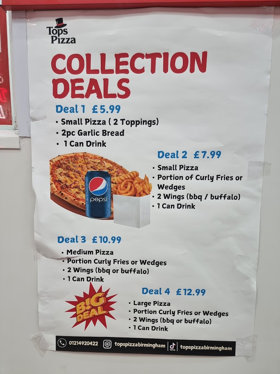 Tops Pizza Birmingham SE Photo Menu 3