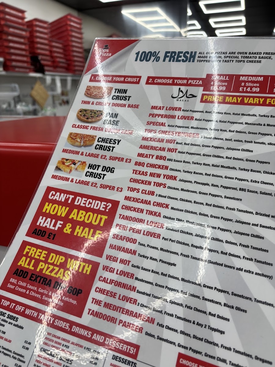 Tops Pizza Birmingham SE Photo Menu 7