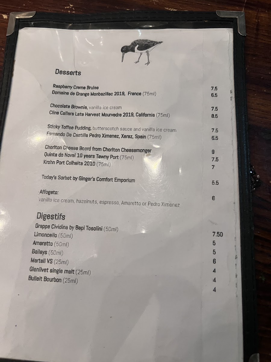 The Oystercatcher Photo Menu 6