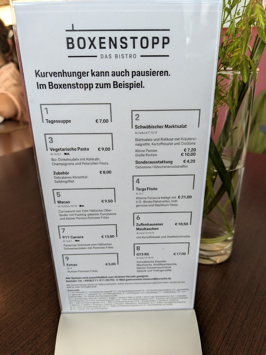 Boxenstopp STUTTGART Photo Menu 4