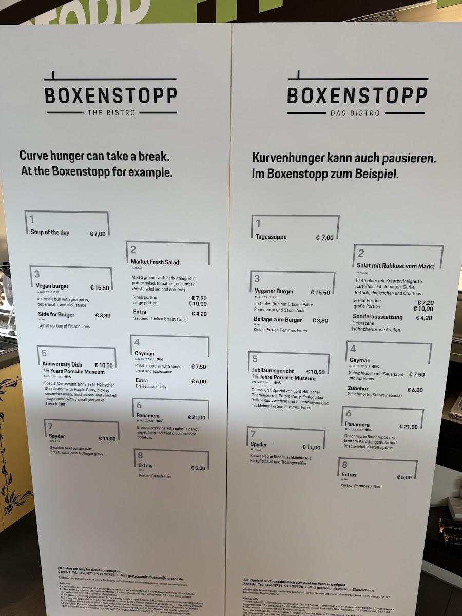 Boxenstopp STUTTGART Photo Menu 6