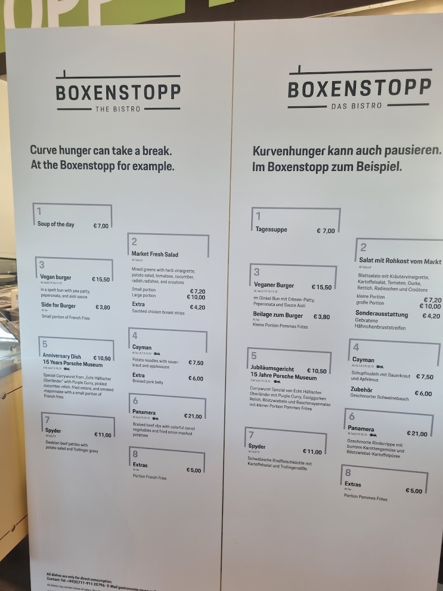 Boxenstopp STUTTGART Photo Menu 8