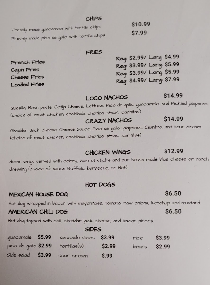 Crazy Tacos And Burgers Photo Menu 1