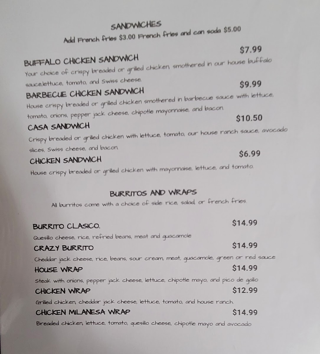 Crazy Tacos And Burgers Photo Menu 2