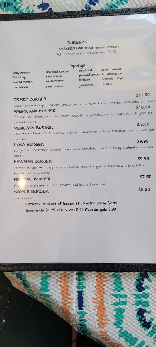 Crazy Tacos And Burgers Photo Menu 5