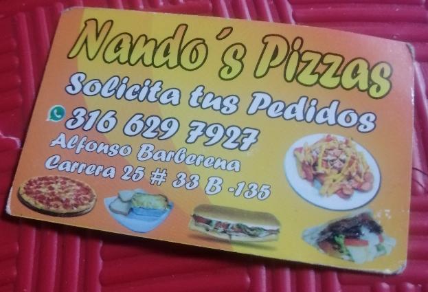 Nando's Pizzas Salchipizzas Photo Menu 2