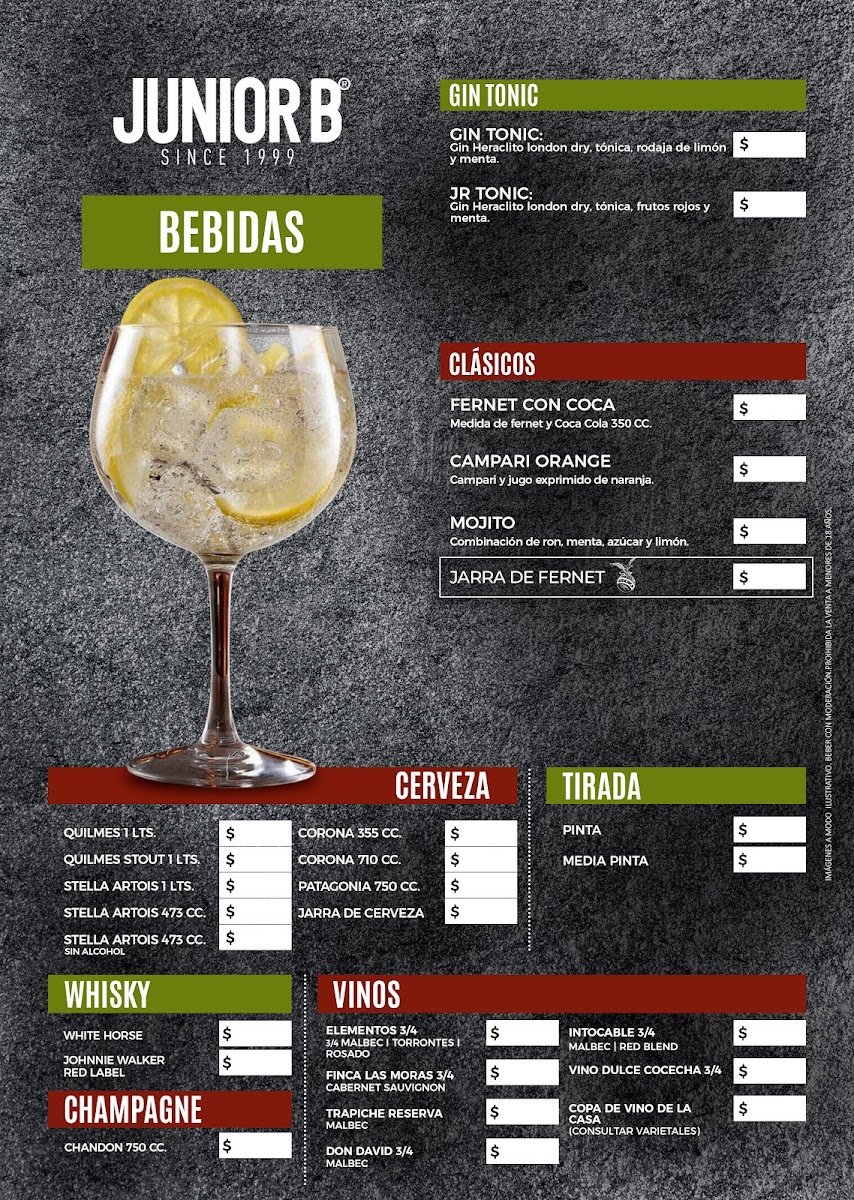 Junior B Photo Menu 1