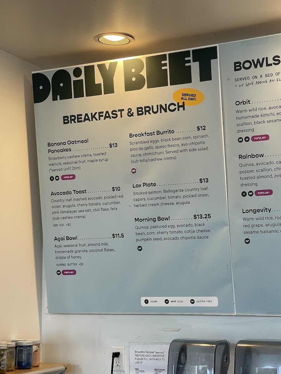 The Daily Beet Photo Menu 7