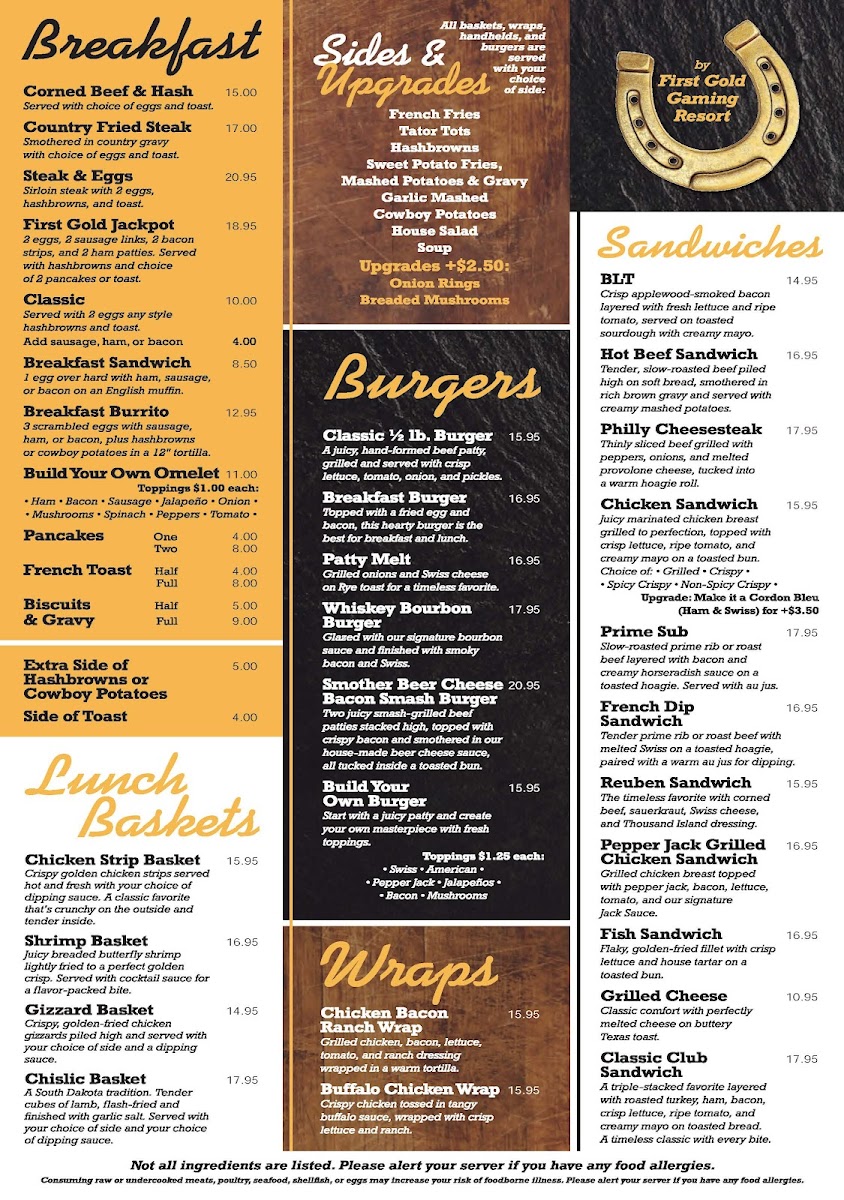 Horseshoe Restaurant Photo Menu 2