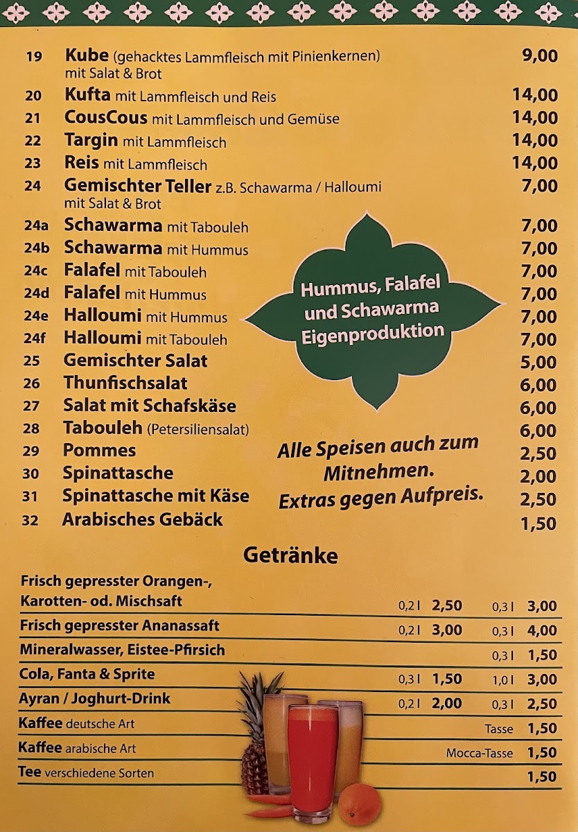 Rissani-Imbiss Photo Menu 1