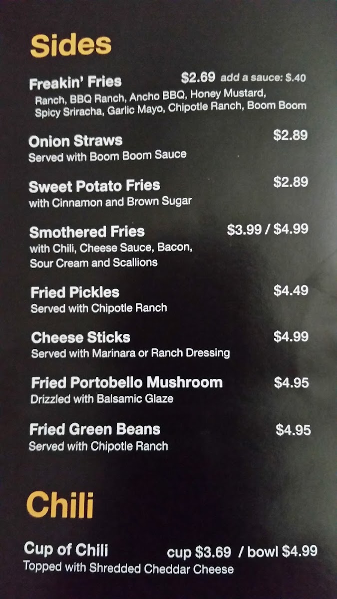 Freakin' Unbelievable Burgers Photo Menu 8