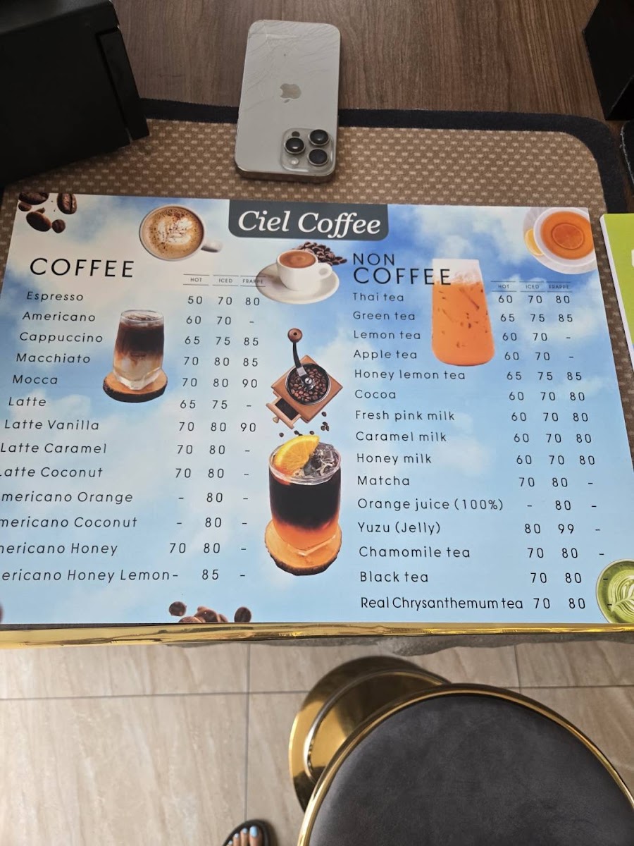 Ciel Coffee Photo Menu 5