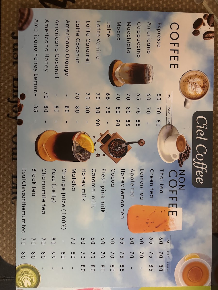 Ciel Coffee Photo Menu 7