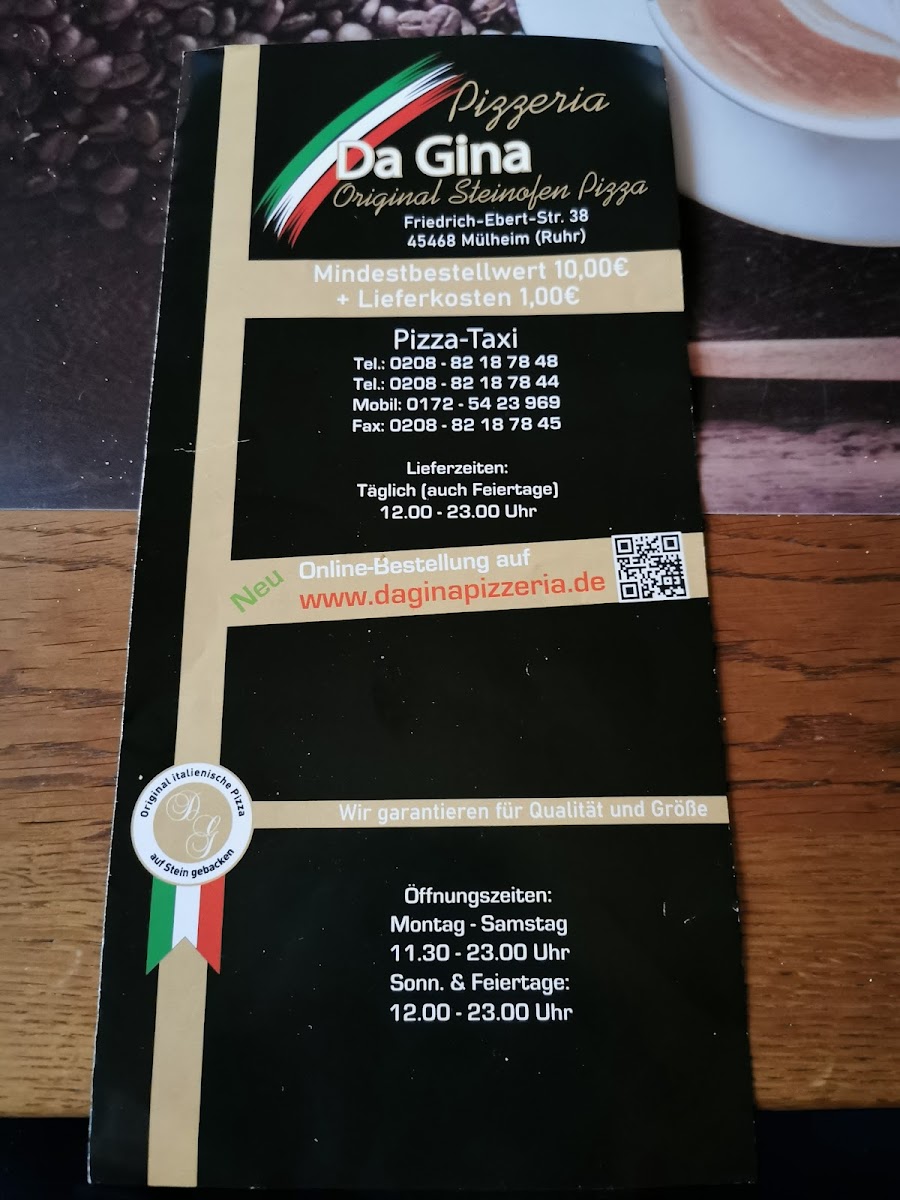 PIZZERIA DA GINA MüLHEIM AN DER RUHR Photo Menu 1