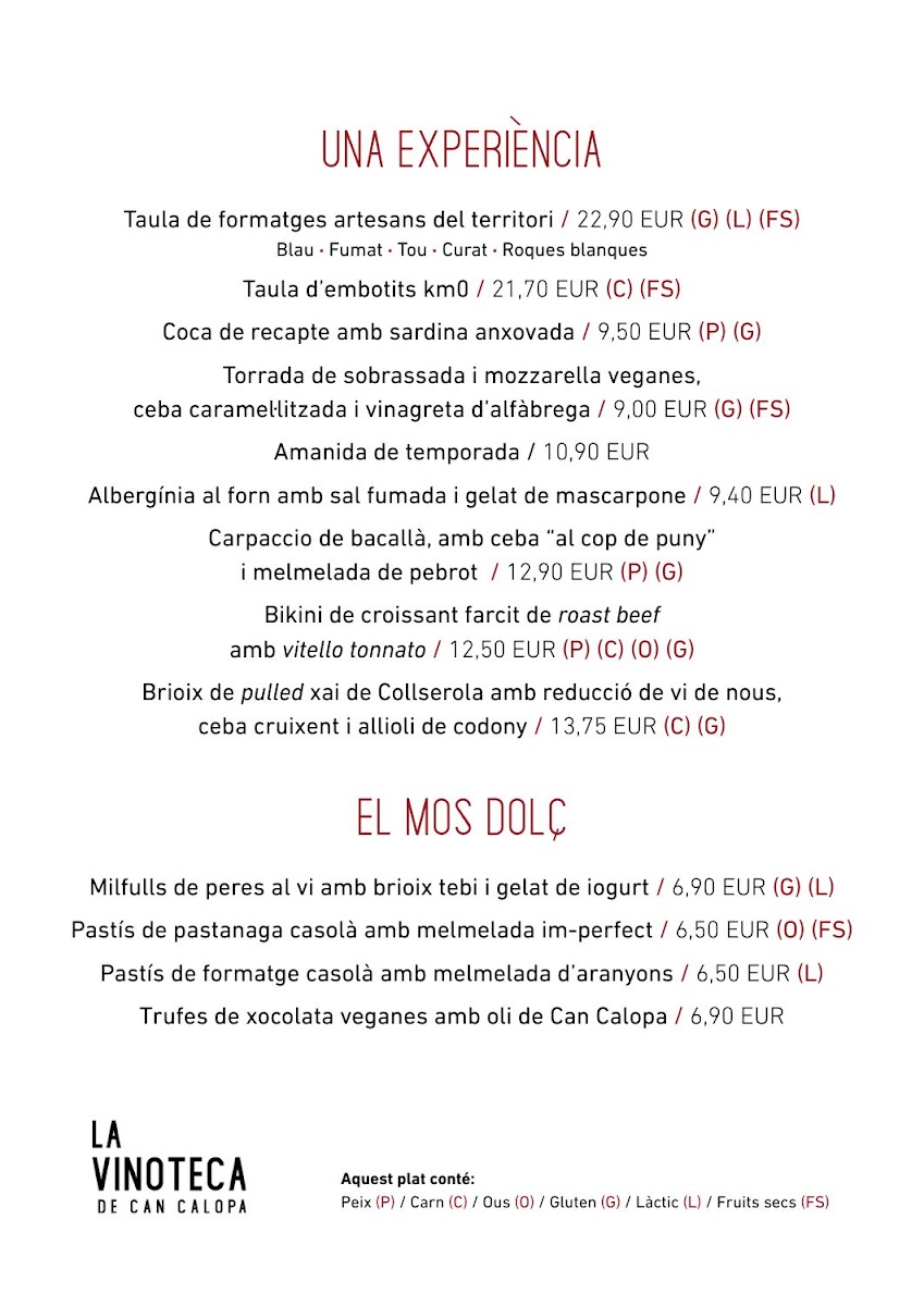L'Olivera - Masia Can Calopa de Dalt Photo Menu 1