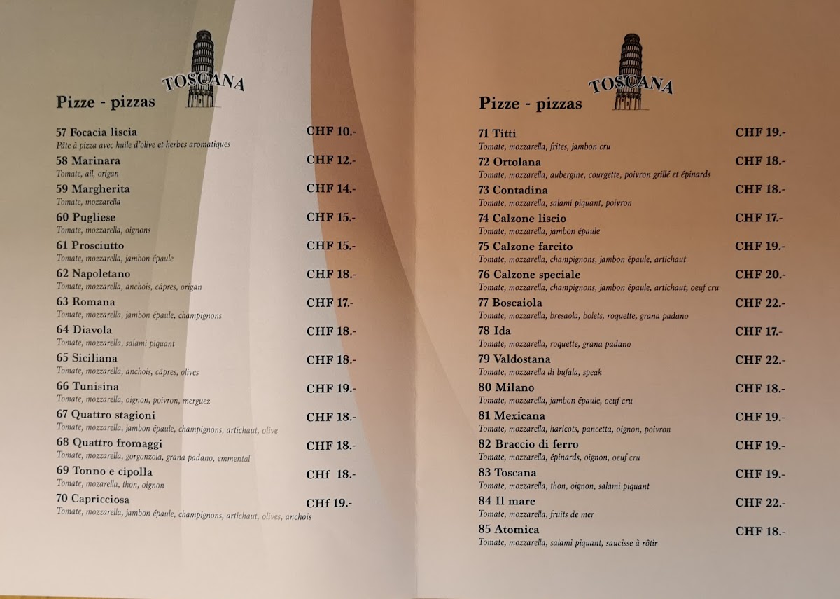 Restaurant & Pizzeria Toscana Photo Menu 3