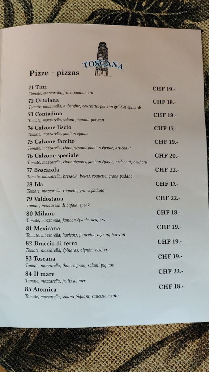 Restaurant & Pizzeria Toscana Photo Menu 4