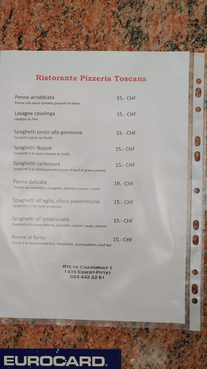 Restaurant & Pizzeria Toscana Photo Menu 6