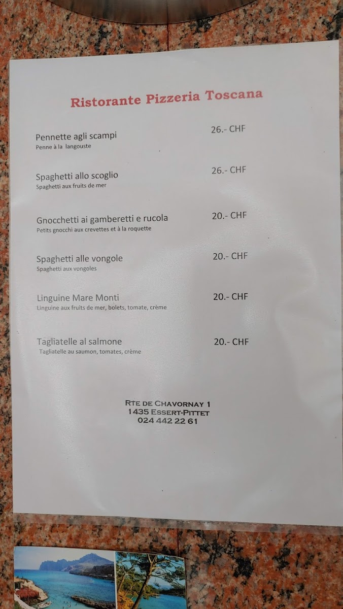 Restaurant & Pizzeria Toscana Photo Menu 8