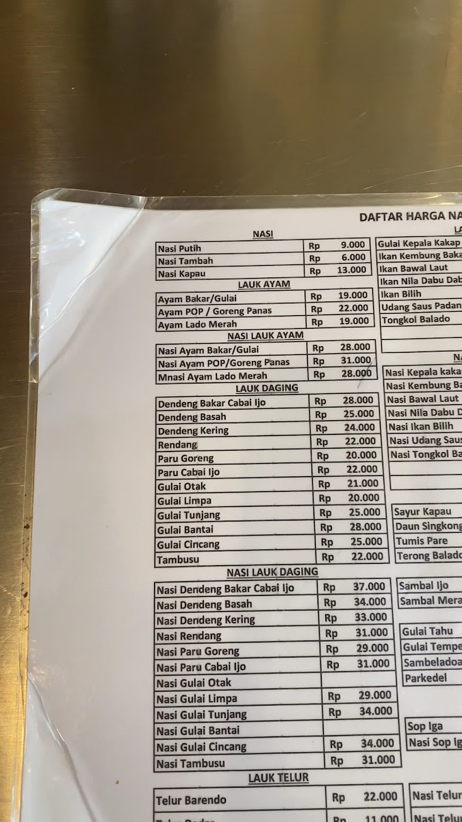 Nasi Kapau Salero Denai Photo Menu 5