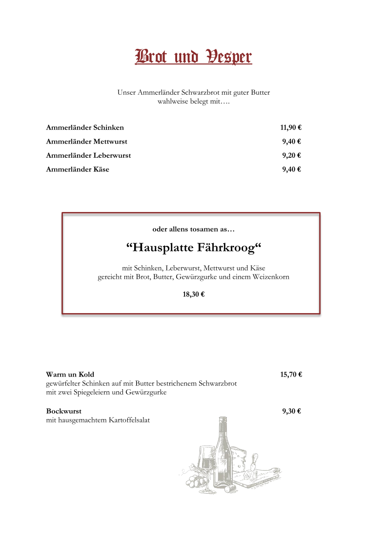 Fährkroog Dreibergen Photo Menu 7