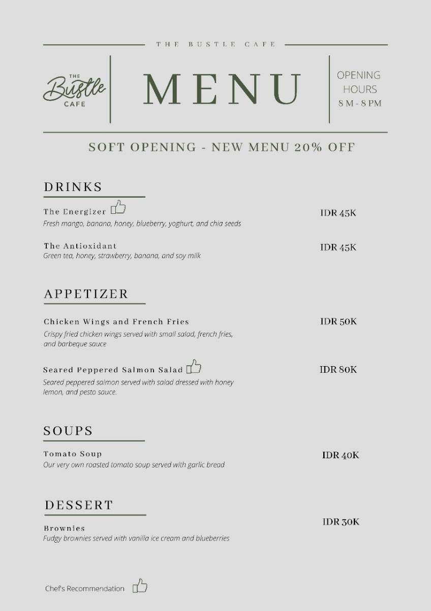 The Bustle Cafe Photo Menu 2
