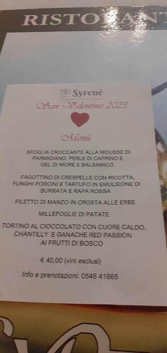 Ristorante Pizzeria Syrenè Photo Menu 2
