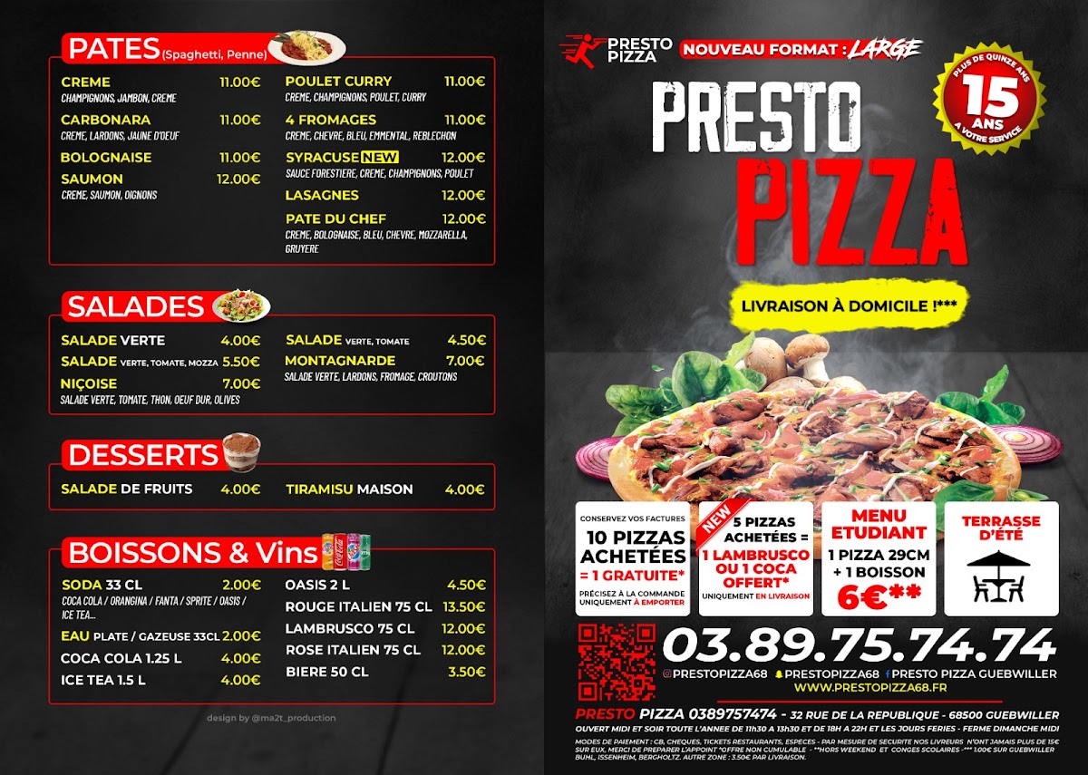 PRESTO PIZZA GUEBWILLER Photo Menu 6
