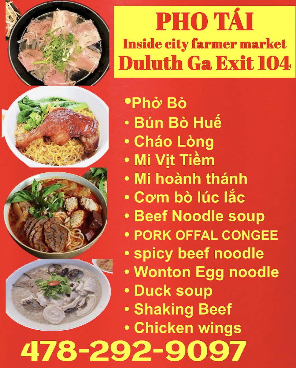 Pho Tai Photo Menu 2