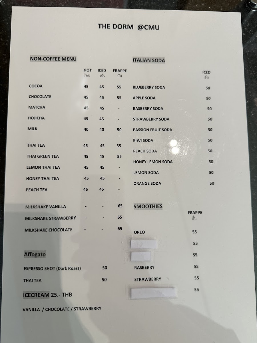 The Dorm Photo Menu 1