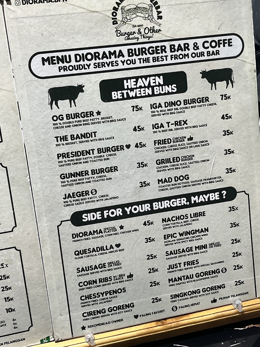 Diorama Coffee & Burger Bar Photo Menu 3
