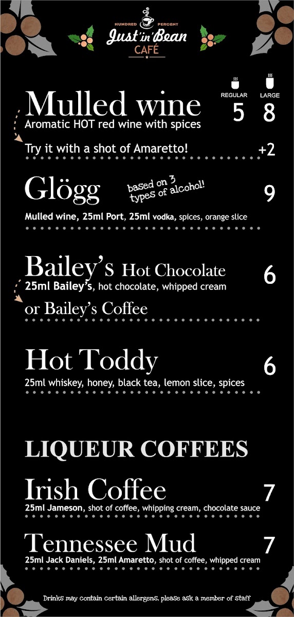 Just in Bean Cafe Photo Menu 5