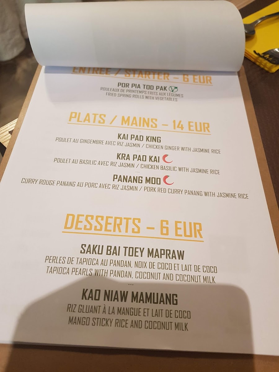 KAP KAO BISTROTHAÏ Photo Menu 1