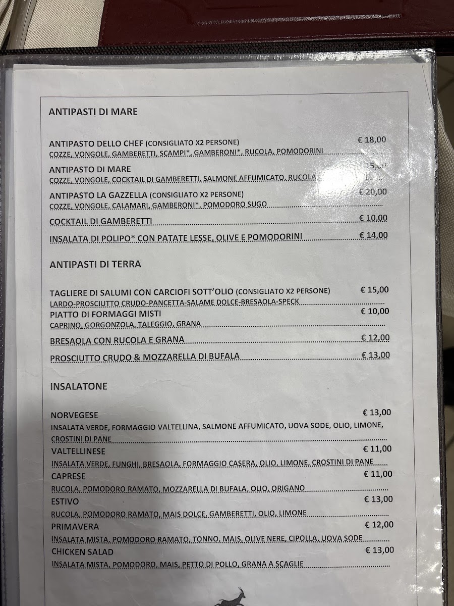 La Gazzella Pizzeria & Steakhouse Photo Menu 1