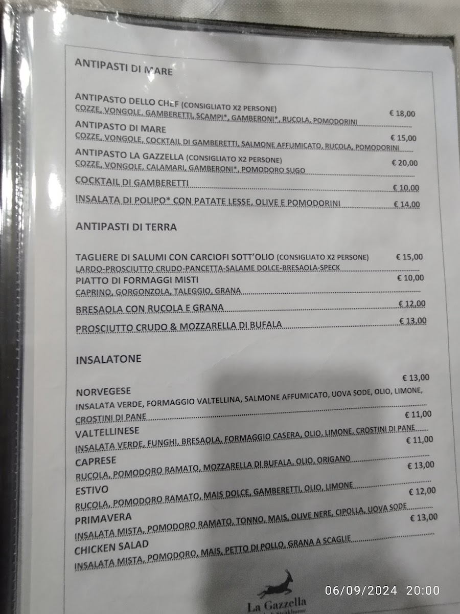 La Gazzella Pizzeria & Steakhouse Photo Menu 8