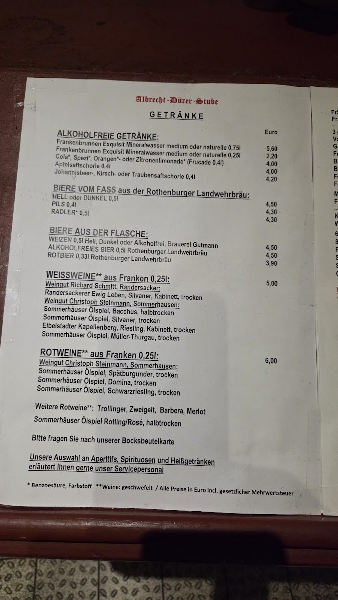 Albrecht-Dürer-Stube Photo Menu 10