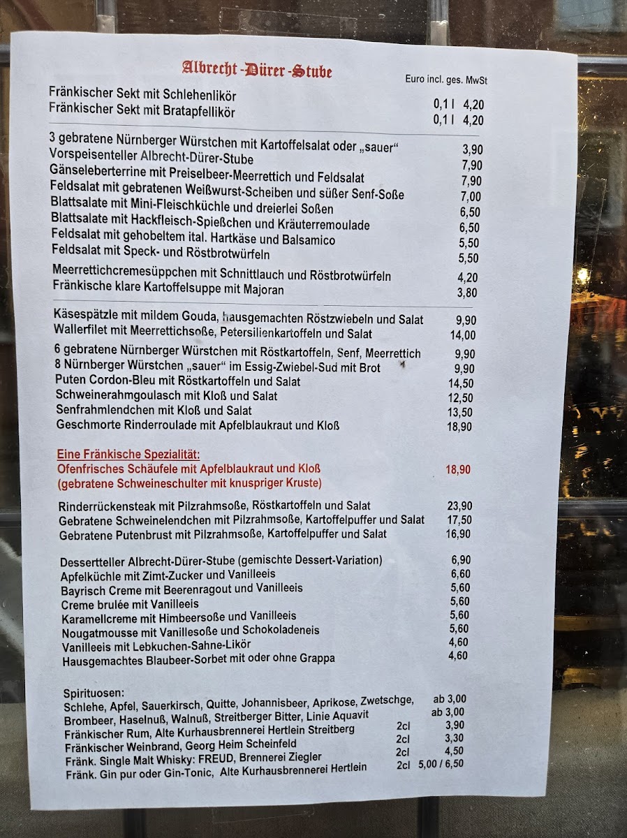 Albrecht-Dürer-Stube Photo Menu 4