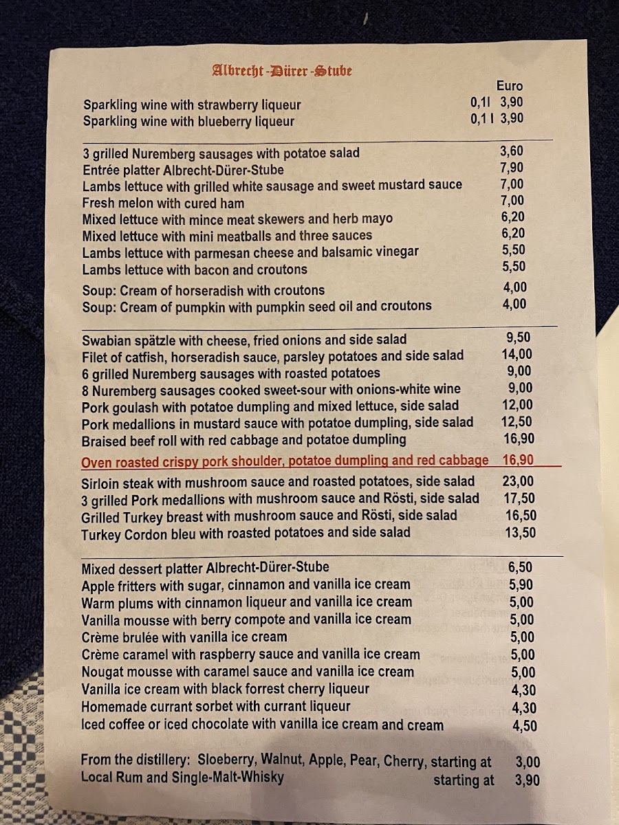 Albrecht-Dürer-Stube Photo Menu 5
