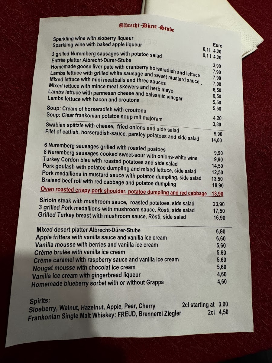 Albrecht-Dürer-Stube Photo Menu 6