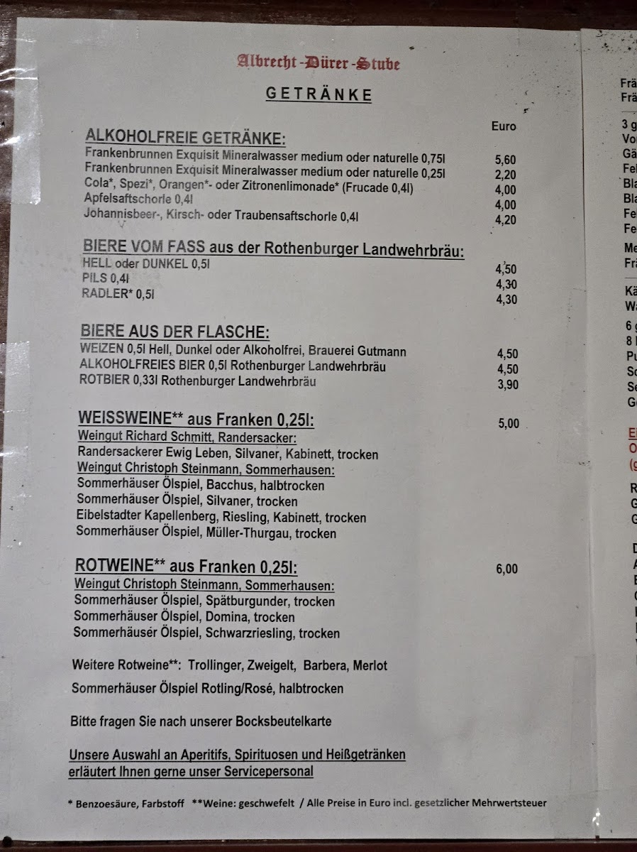 Albrecht-Dürer-Stube Photo Menu 7
