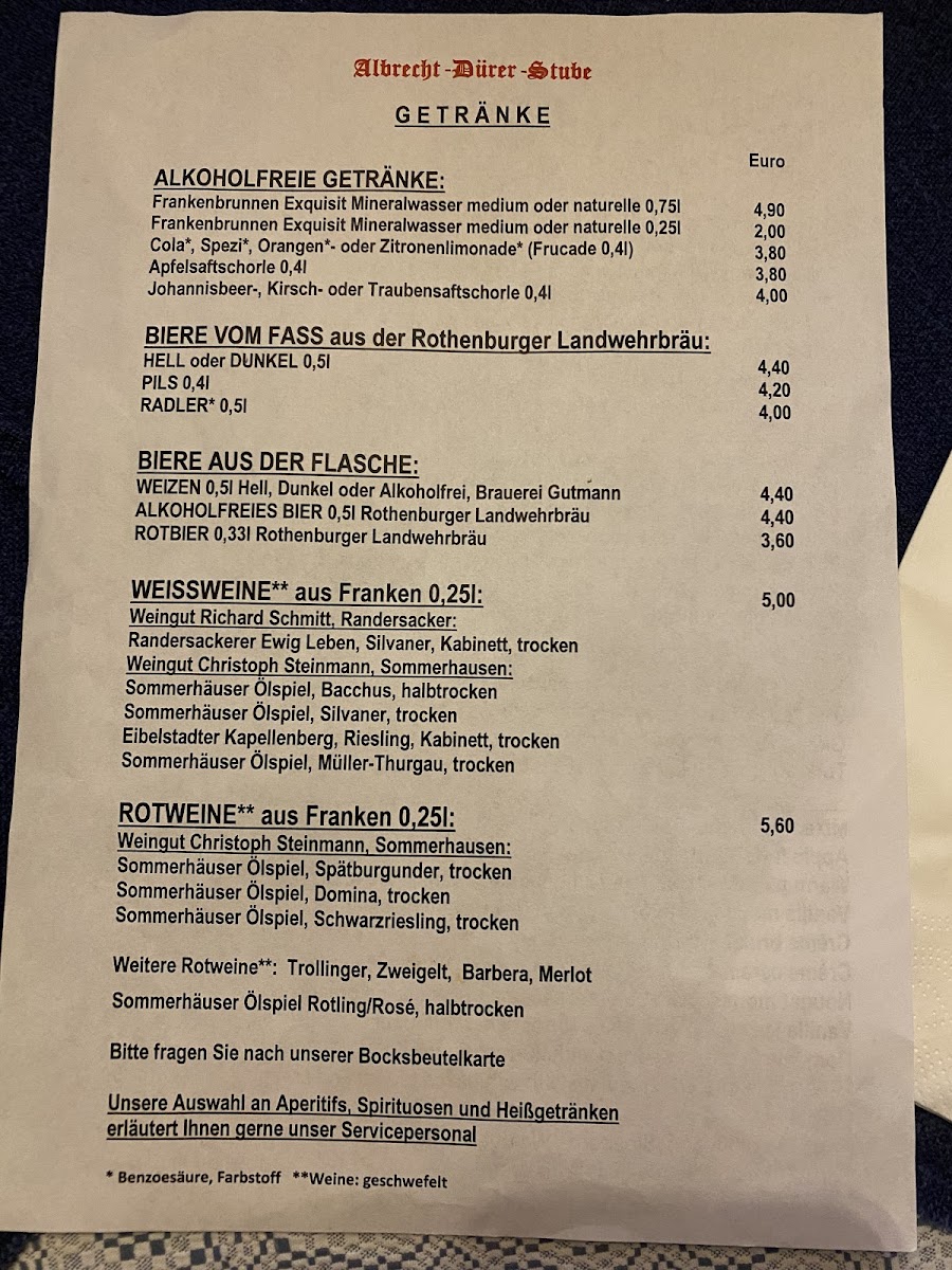 Albrecht-Dürer-Stube Photo Menu 8