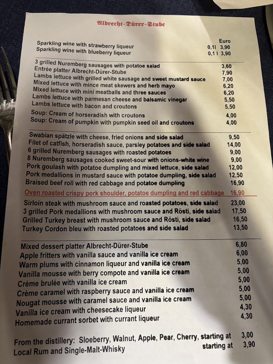 Albrecht-Dürer-Stube Photo Menu 9