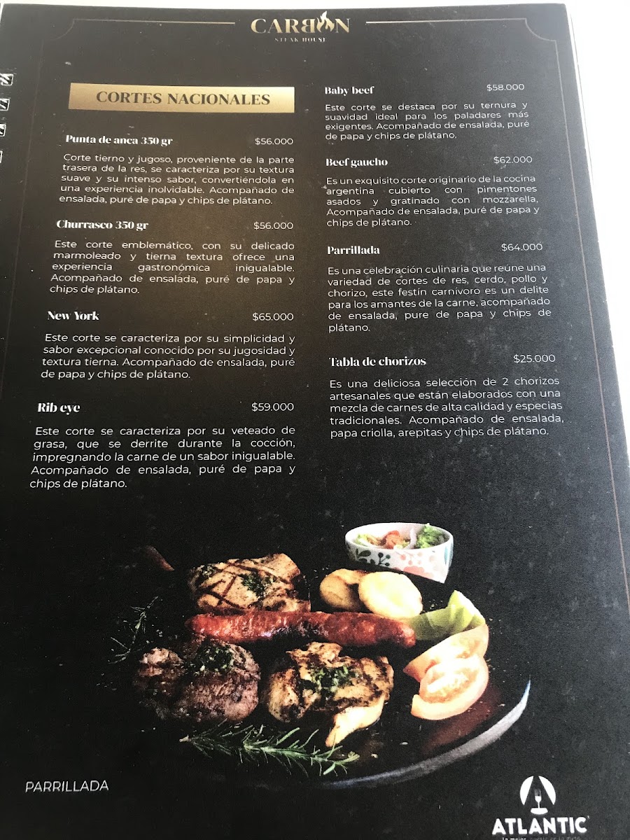 Carbón Steak House Photo Menu 3