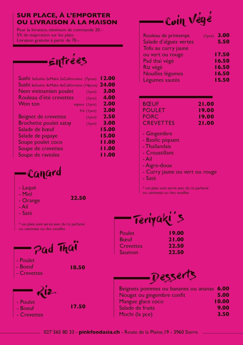 Pink Food Asia Photo Menu 1