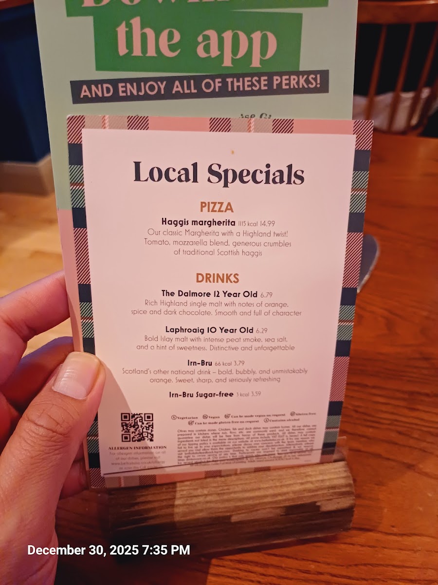Bella Italia - Inverness Photo Menu 2