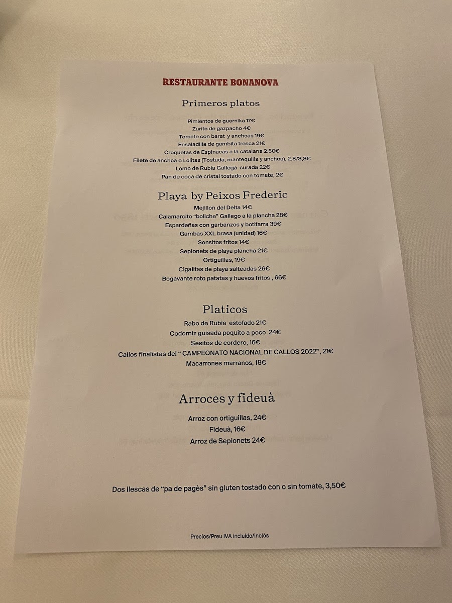 Restaurant Bonanova Photo Menu 8
