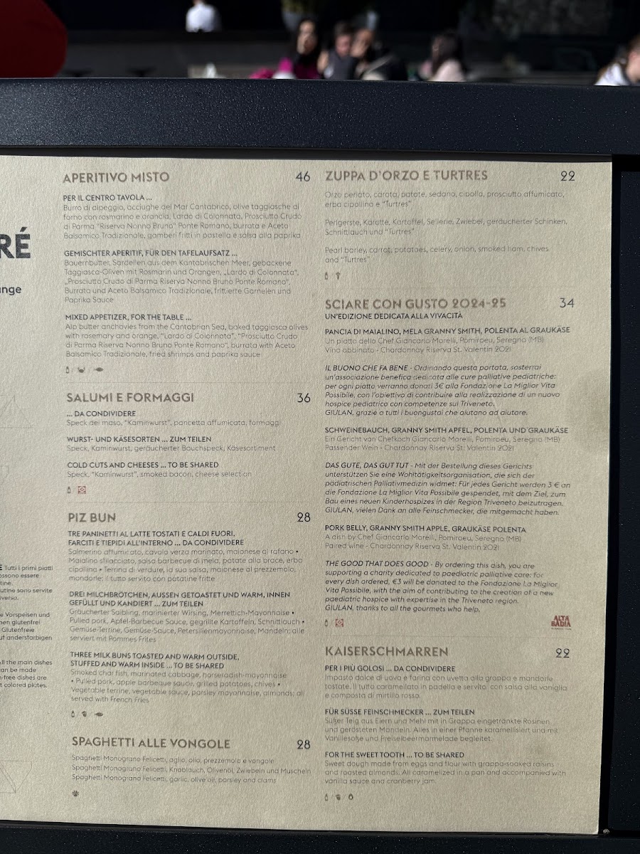 Piz Boè Alpine Lounge Photo Menu 1