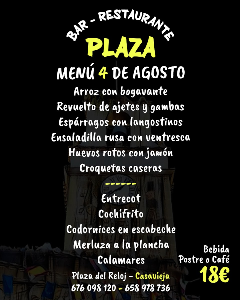 Bar Restaurante Plaza Photo Menu 2